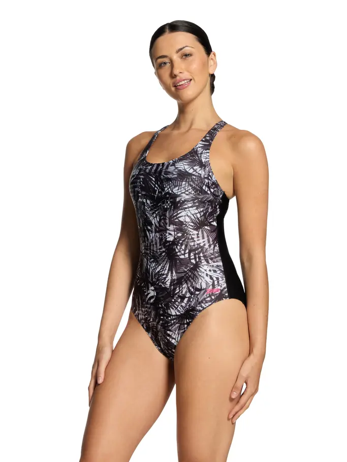 New, view full size image of Front view of Product detail - Tropicana Powerback Swimsuit TROP