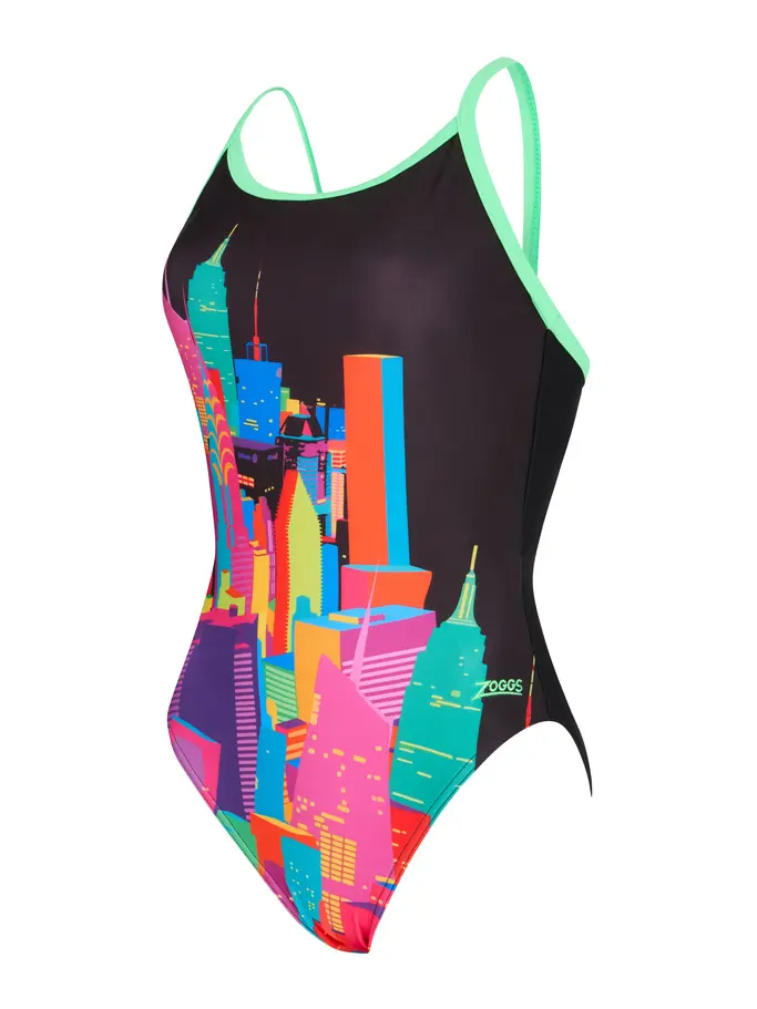 New, view full size image of Front view of Product detail - Skyscraper Sprintback Swimsuit SKYS