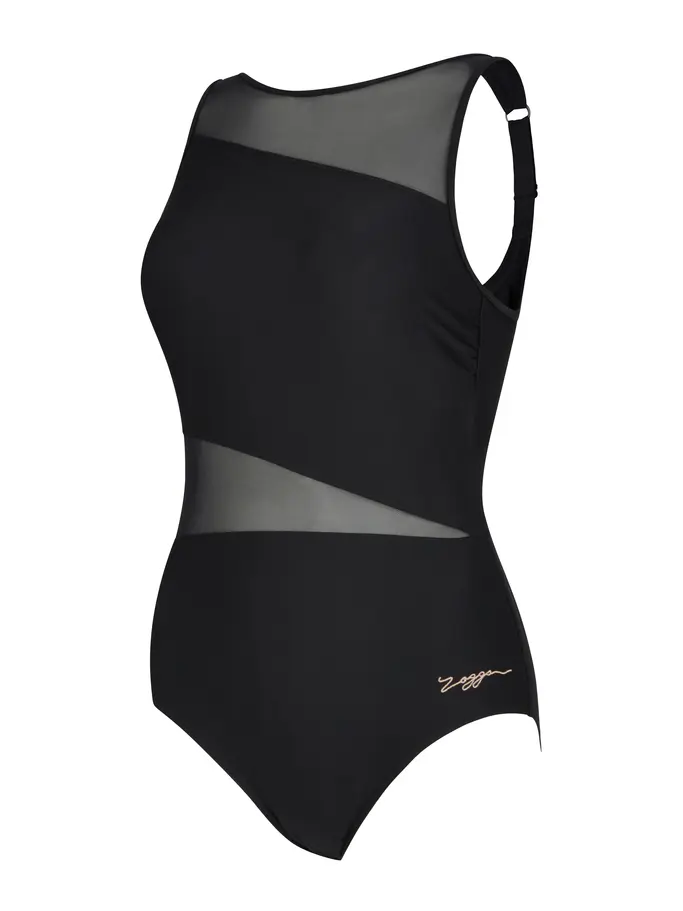 New, view full size image of Front view of Product detail - Rustique Mesh V Back Swimsuit RUST
