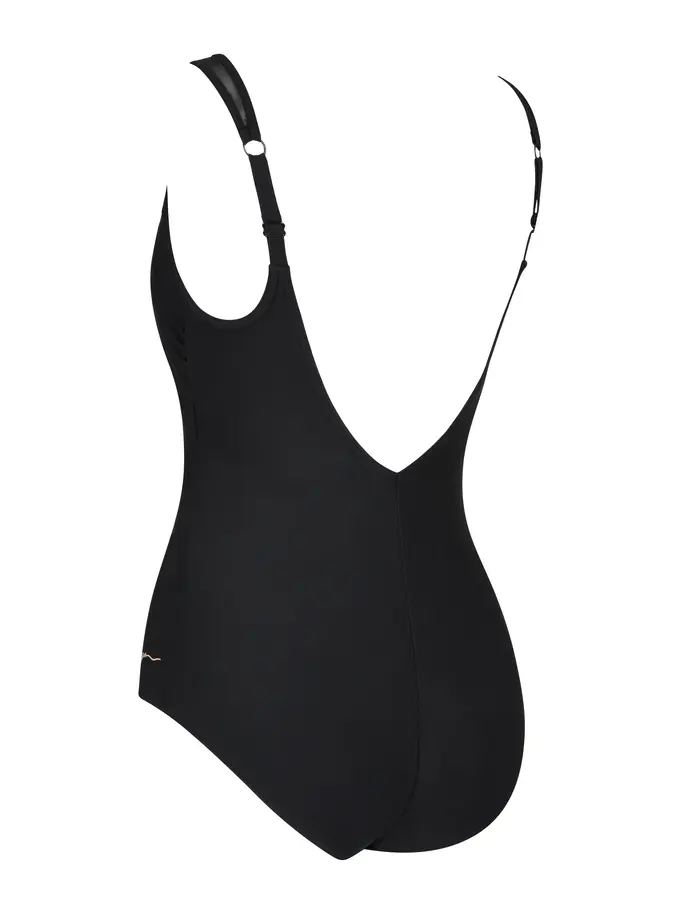 New, view full size image of Front view of Product detail - Rustique Mesh V Back Swimsuit RUST