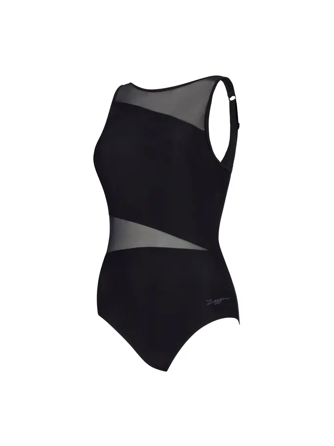 New, view full size image of Front view of Product detail - Rustique Mesh V Back Swimsuit RUST