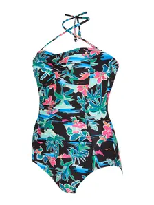 Display front view 11 of Product detail - Retro Surf Ruched Bandeau Swimsuit RETR