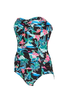 Display front view 12 of Product detail - Retro Surf Ruched Bandeau Swimsuit RETR