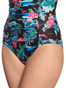 Display front view 3 of Product detail - Retro Surf Ruched Bandeau Swimsuit RETR