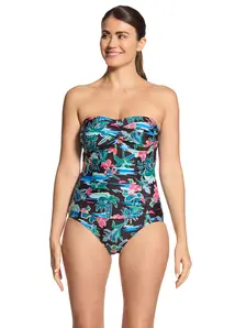 Display front view 4 of Product detail - Retro Surf Ruched Bandeau Swimsuit RETR