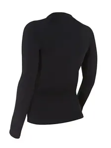 Display front view 4 of Product detail - Womens Long Sleeve Zip Sun Top black