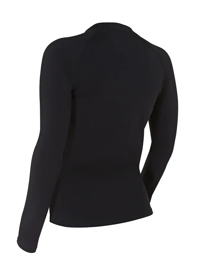 Out of Stock, view full size image of Front view of Product detail - Womens Long Sleeve Zip Sun Top black
