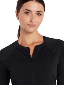 Display front view 5 of Product detail - Womens Long Sleeve Zip Sun Top black