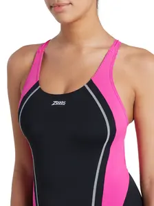 Display front view 4 of Product detail - Eaton Flyback Ecolast+ Swimsuit black/magenta