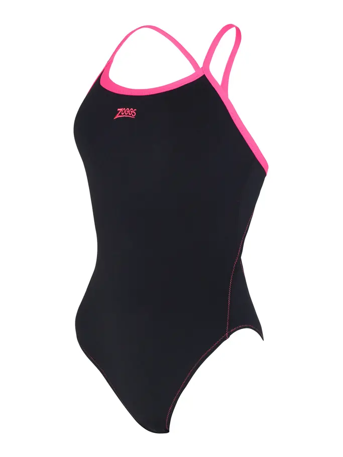 Sale, view full size image of Front view of Product detail - Blaze Skyback One Piece Swimsuit black/magenta