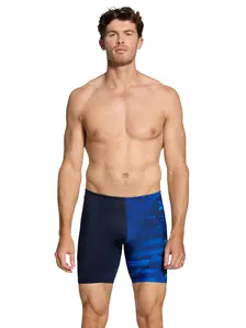 Display front view 1 of Product detail - Mens Deep Blue Print Mid Jammer DEEP