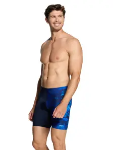 Display front view 4 of Product detail - Mens Deep Blue Print Mid Jammer DEEP