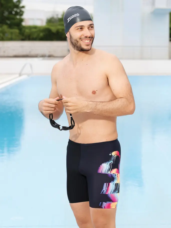 New, view full size image of Front view of Product detail - Mens Sunset Print Mid Jammer SUNS