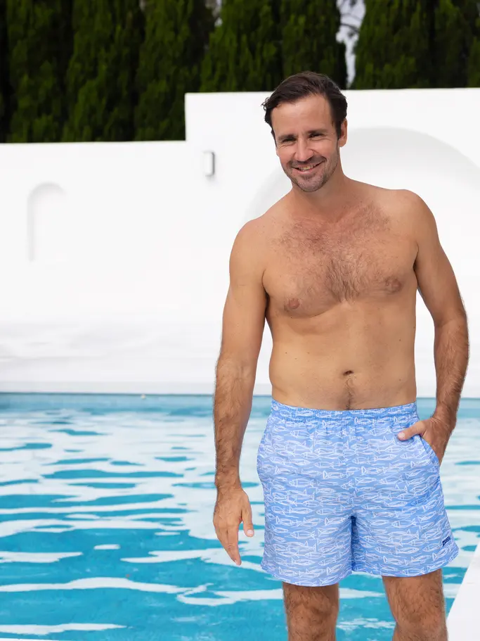 Sale,Clearance, view full size image of Front view of Product detail - Fish Fever Mens 16 Inch Water Shorts FIFE
