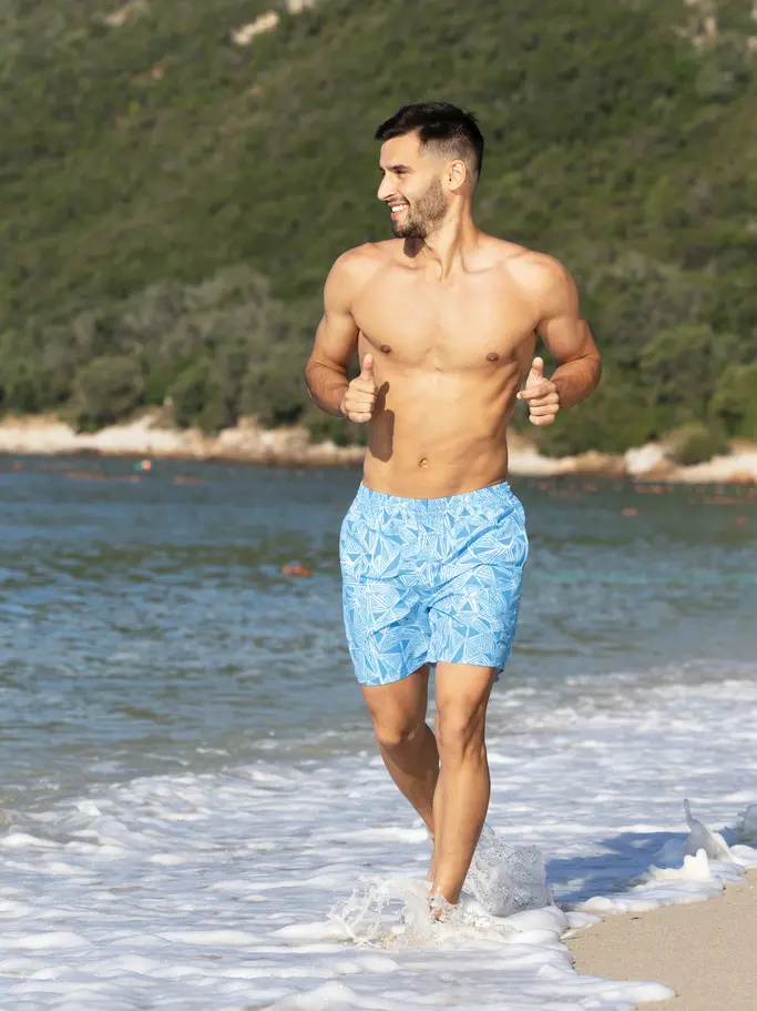 New, view full size image of Front view of Product detail - Mens Geometric Mens 16 Inch Water Shorts GEOM