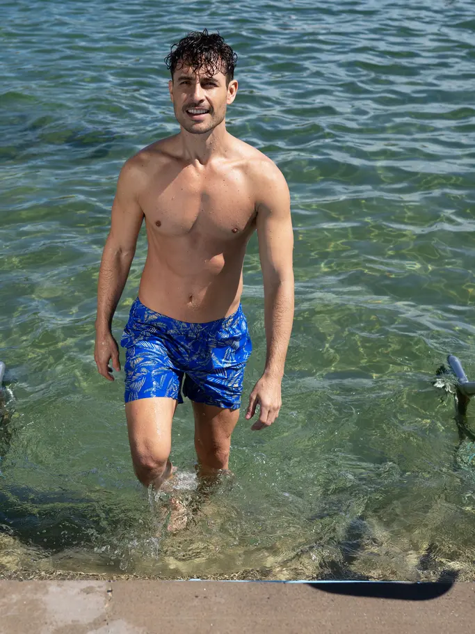 New, view full size image of Front view of Product detail - Mens Leaf Mens 16 Inch Water Shorts LEAF
