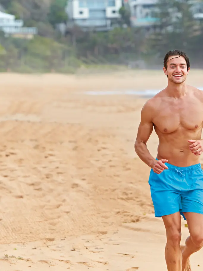 , view full size image of Front view of Product detail - Mens Mosman Washed 15 " Shorts Ecodura blue