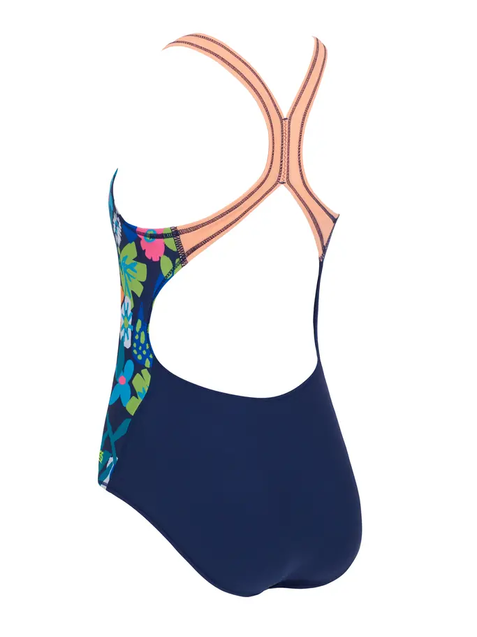 Sale, Ansicht Großes Bild der Vorderseite Product detail - Girls Cosmic Flower Flyback One Piece Swimsuit CSMF