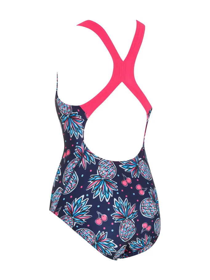 New, view full size image of Front view of Product detail - Girls Fruity Flyback Swimsuit FRUF