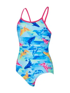 Display front view 1 of Product detail - Girls Dolphine Sprintback Swimsuit DOLF