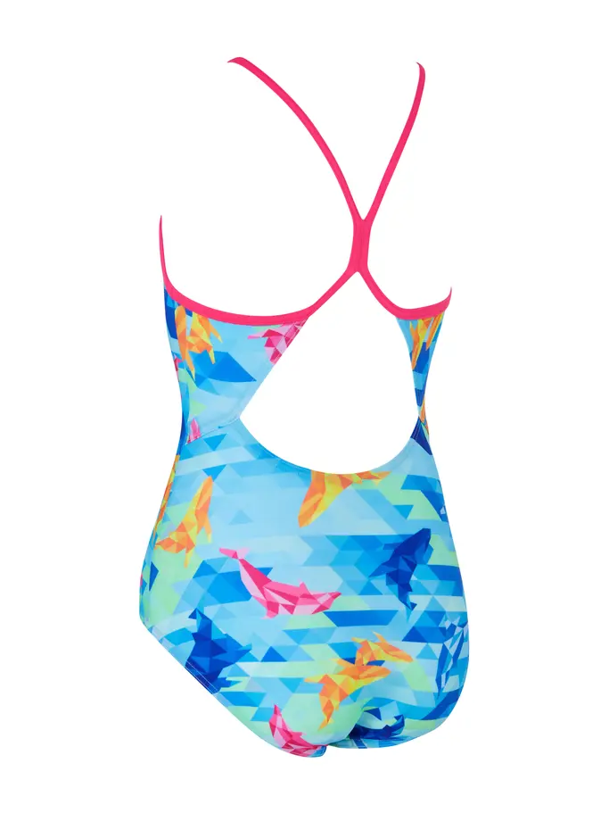 , view full size image of Front view of Product detail - Girls Dolphine Sprintback Swimsuit DOLF