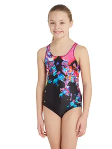 Display front view 1 of Product detail - Girls Tentacool Rowleeback Swimsuit TNCF