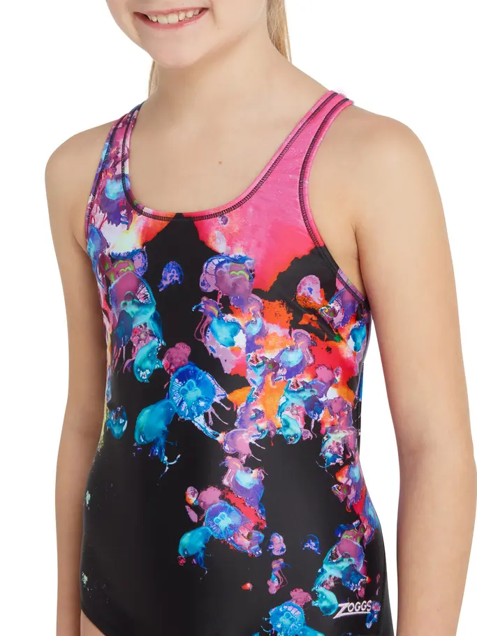 Sale, Ansicht Großes Bild der Vorderseite Product detail - Girls Tentacool Rowleeback Swimsuit TNCF