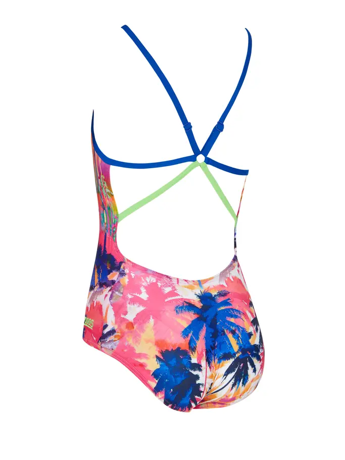 Sale, visualizzare l'immagine full size della vista frontale di Product detail - Girls Sunset Palms Starback Swimsuit SUNF