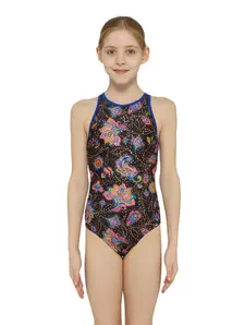 Display front view 2 of Product detail - Girls Casablanca Hi Front Crossback Swimsuit CASF