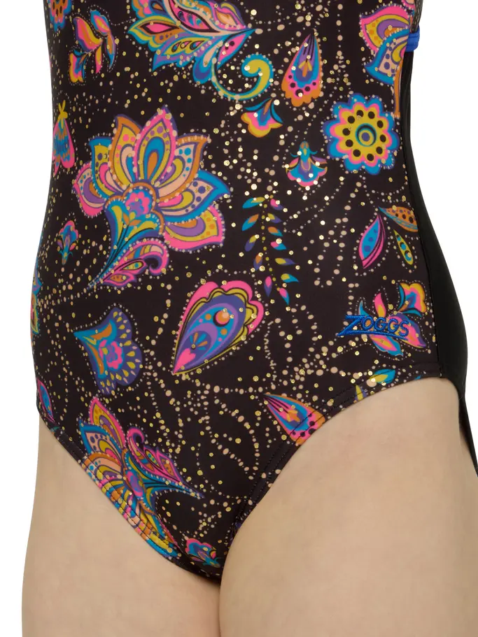 Sale,Clearance, view full size image of Front view of Product detail - Girls Casablanca Hi Front Crossback Swimsuit CASF