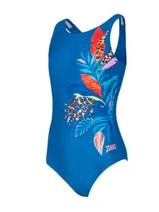 Display front view 5 of Product detail - Girls Denim Jungle Scoopback Swimsuit DEJF