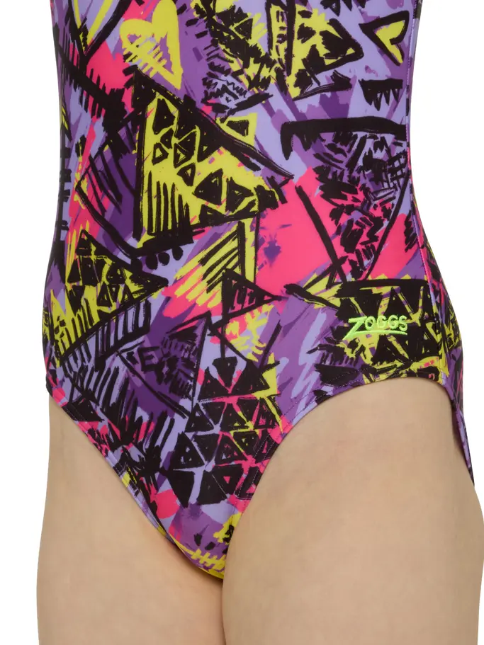 Sale,Clearance, view full size image of Front view of Product detail - Junior Girls Heartbreaker Sonic Back Swimsuit HEAF