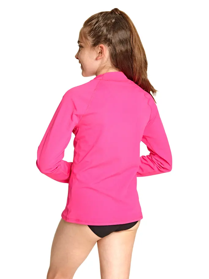 , view full size image of Front view of Product detail - Bells Long Sleeve Sun Top pink