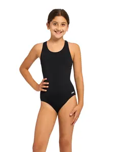 Display front view 1 of Product detail - Girls Cottesloe Sportsback One Piece black