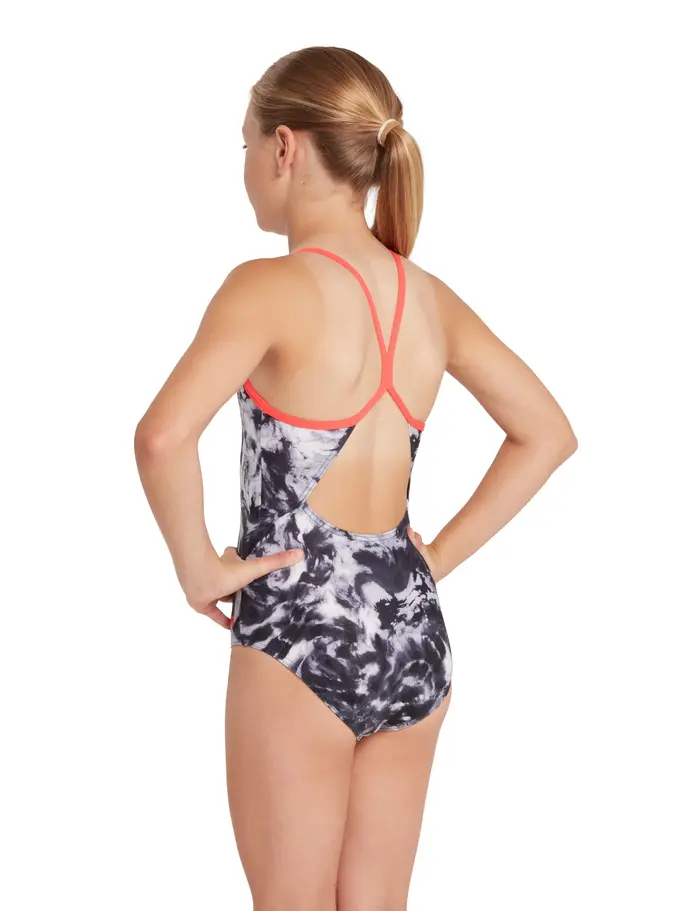 , view full size image of Front view of Product detail - Girls Marble Sprintback One Piece BKF