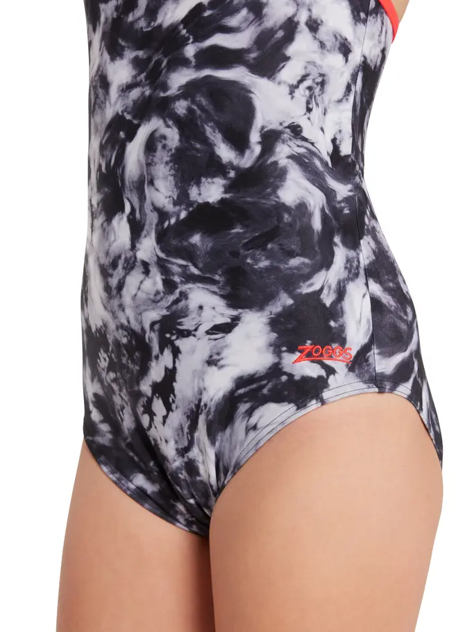 , view full size image of Front view of Product detail - Girls Marble Sprintback One Piece BKF