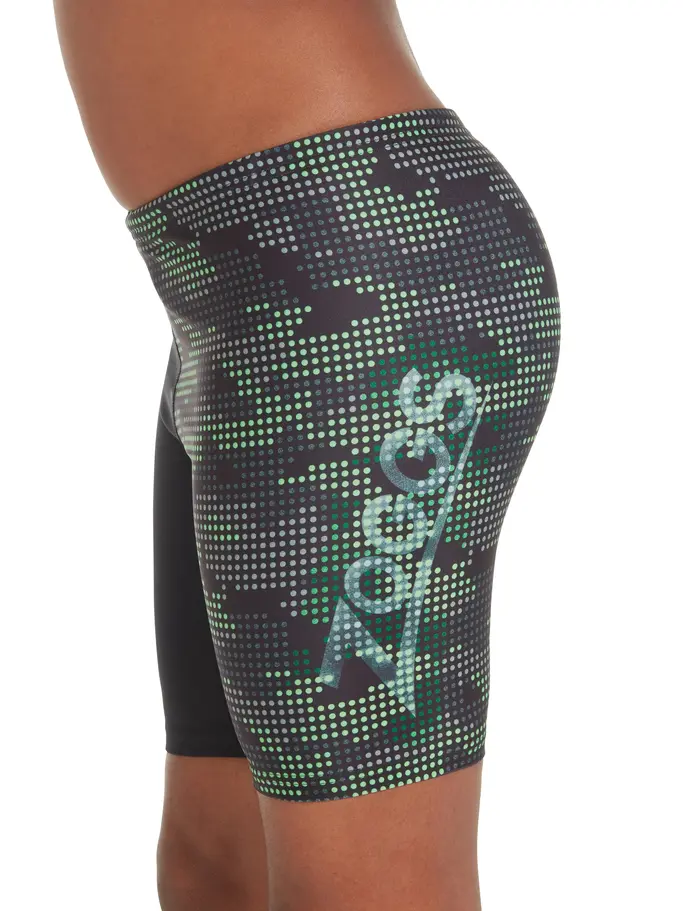 Sale, voir image en taille réelle de la vue frontale de Product detail - Boys Camo Print Mid length Swimming Jammer CAMO