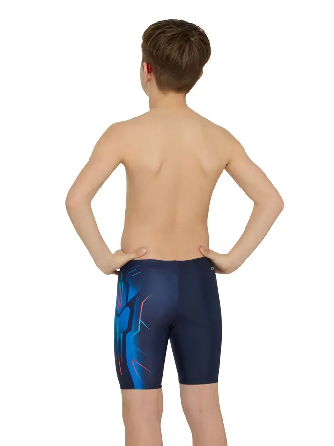, view full size image of Front view of Product detail - Boys Combat Mid length Swimming Jammer COMB