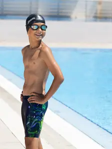 Display front view 4 of Product detail - Boys Mako Mid length Swimming Jammer MAKO