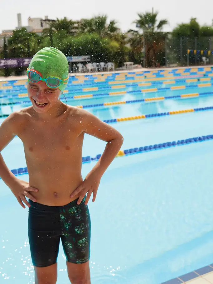 , voir image en taille réelle de la vue frontale de Product detail - Boys Zombie Print Mid Length Swimming Jammer ZOM