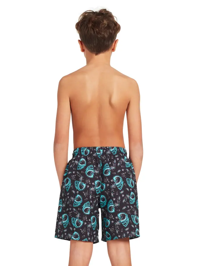 Sale, Ver imagen de tamaño completo de Vista frontal de Product detail - Boys Sharky 15 Inch Print WaterShorts SRKY