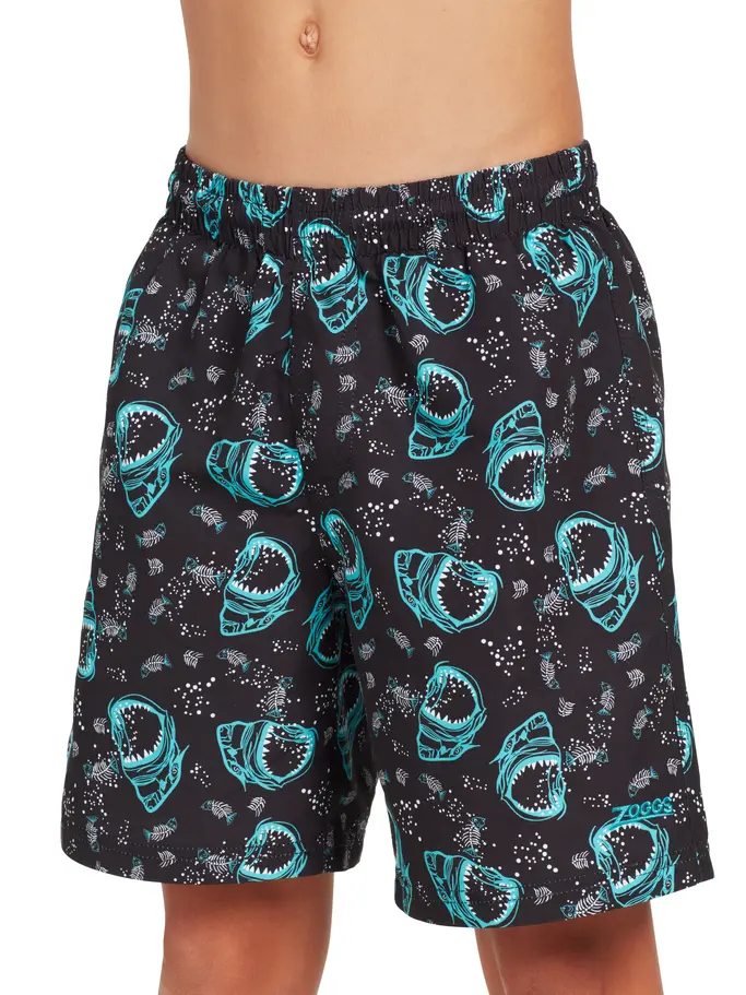 Sale, Ver imagen de tamaño completo de Vista frontal de Product detail - Boys Sharky 15 Inch Print WaterShorts SRKY