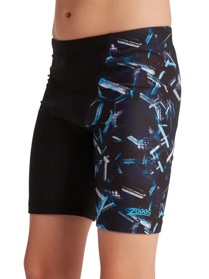 Sale, view full size image of Front view of Product detail - Boys Alloy Volt Print Mid Length Swimming Jammer ALLY