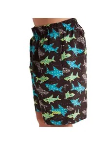 Display front view 3 of Product detail - Boys Shark Silver Print 15 Inch Water Shorts SKSH