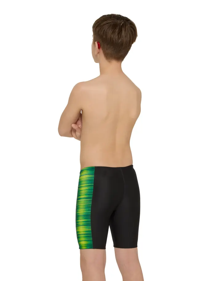 Sale,Clearance, view full size image of Front view of Product detail - Boys Pipeline Printed Green Panelled Mid Jammer PIGN