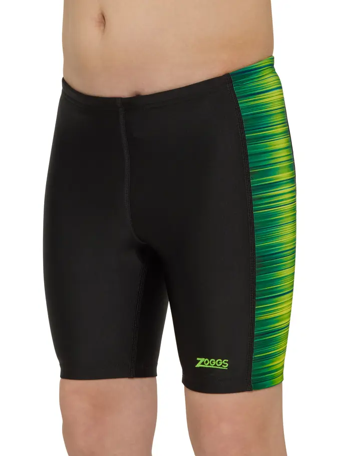 Sale,Clearance, view full size image of Front view of Product detail - Boys Pipeline Printed Green Panelled Mid Jammer PIGN