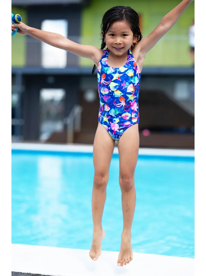 Sale, Ver imagen de tamaño completo de Vista frontal de Product detail - Girls Lily Actionback One Piece BUBB