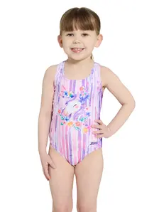 Display front view 1 of Product detail - Girls Unicorn Actionback One Piece Swimsuit UNIC