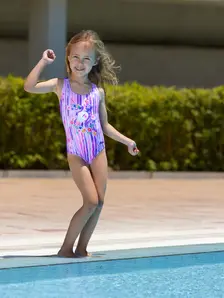 Display front view 5 of Product detail - Girls Unicorn Actionback One Piece Swimsuit UNIC