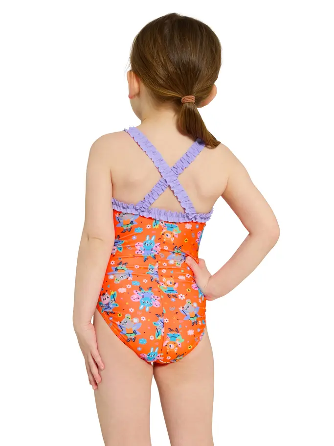 , view full size image of Front view of Product detail - Girls Tinker Crossback Swimsuit TINK